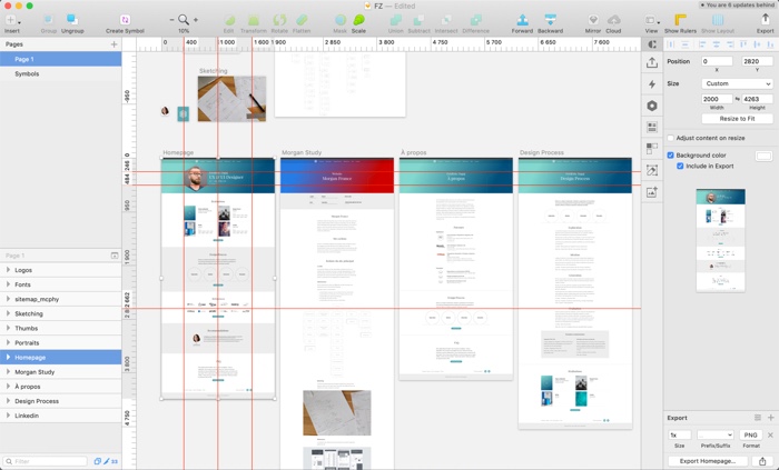 Capture d'écran du logiciel Sketch